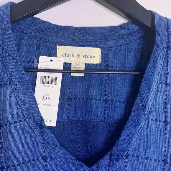 Anthropologie Cloth And Stone Frayed Tunic Dress boho casual Size XXS - Picture 5 of 7